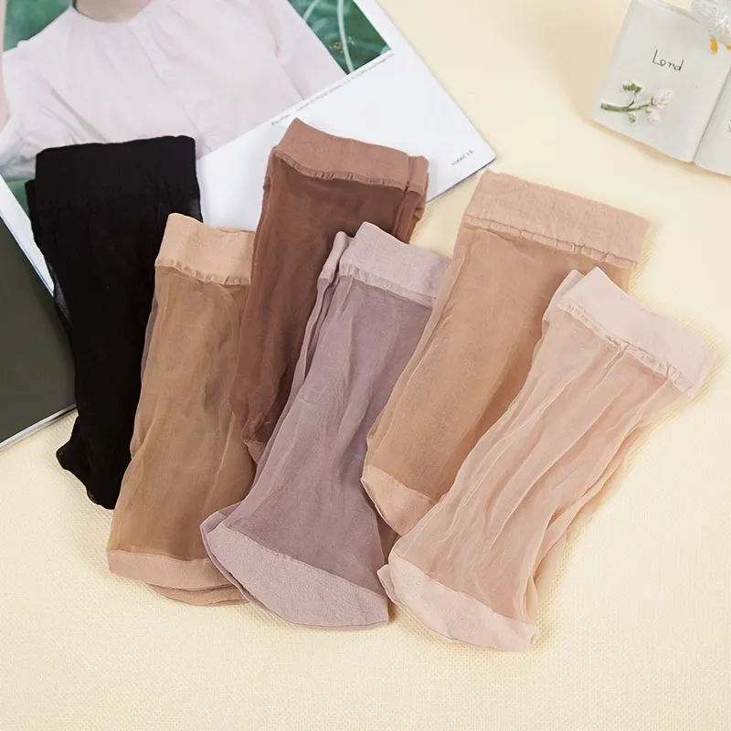 10 Pairs Sheer Ankle Sock Lady Nylon Socks For Women Ankle High Sock Sheer Stocking One Size