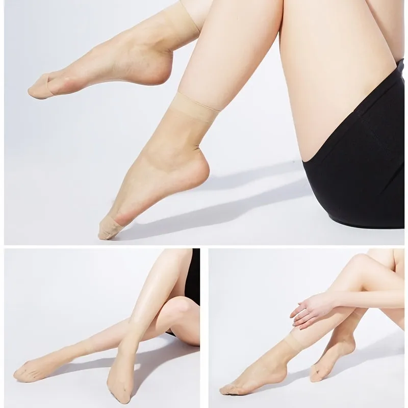 10 Pairs Women Sexy Thin Transparent Socks