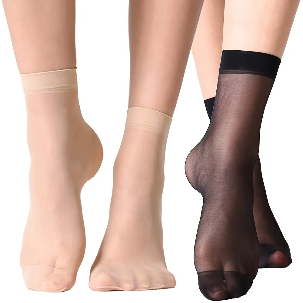 10 Pairs Women Sexy Thin Transparent Socks