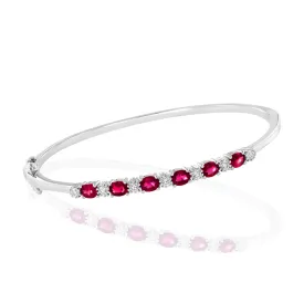 14k Ruby and Diamond Bangle Bracelet