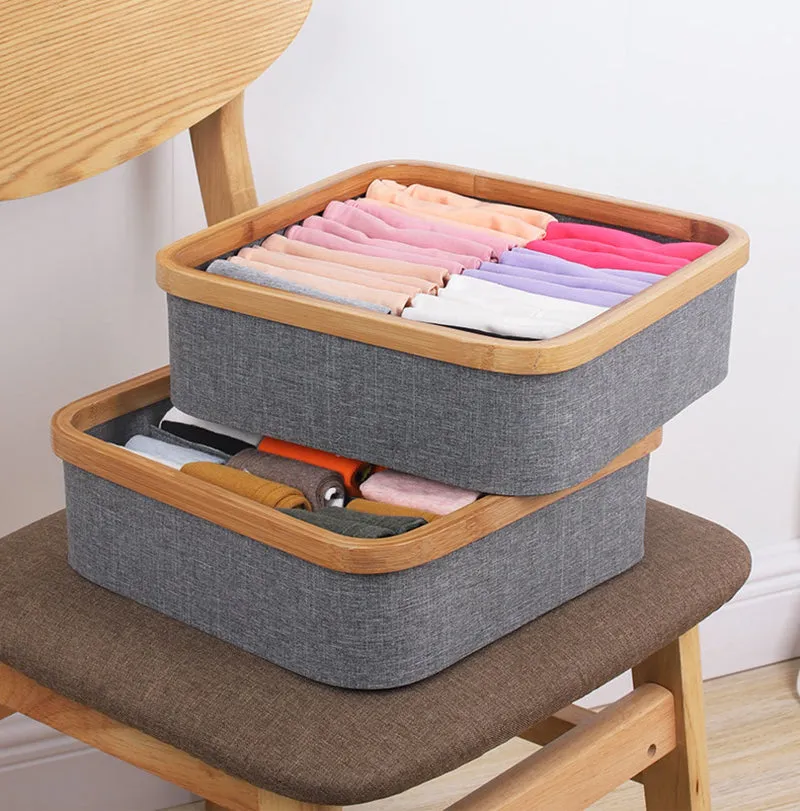 4 Cell Non-Lidded Square Underwear Storage Basket