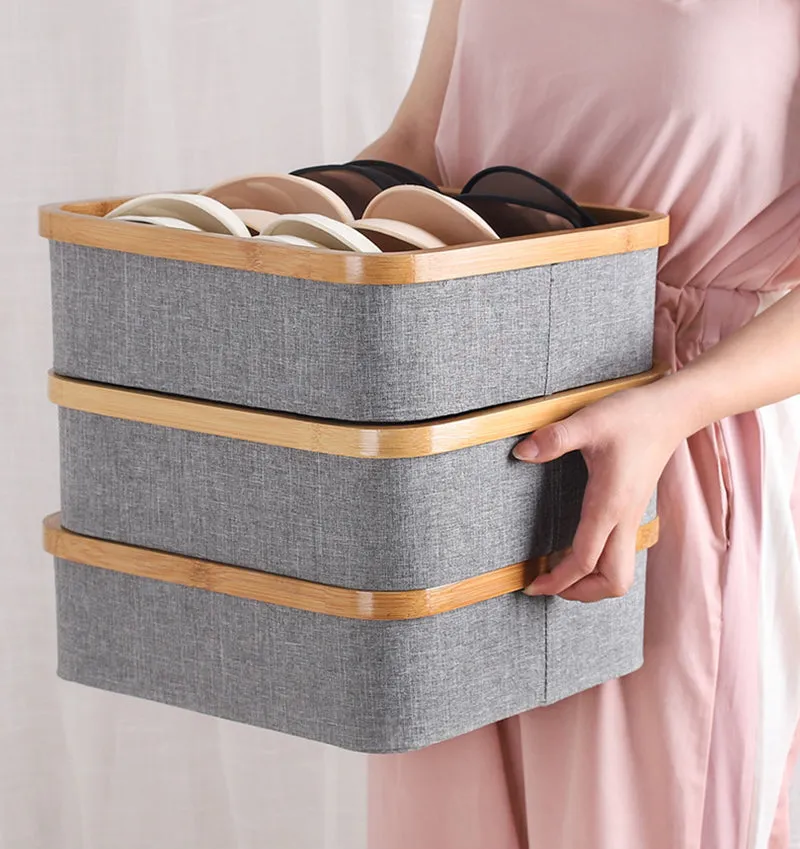 4 Cell Non-Lidded Square Underwear Storage Basket