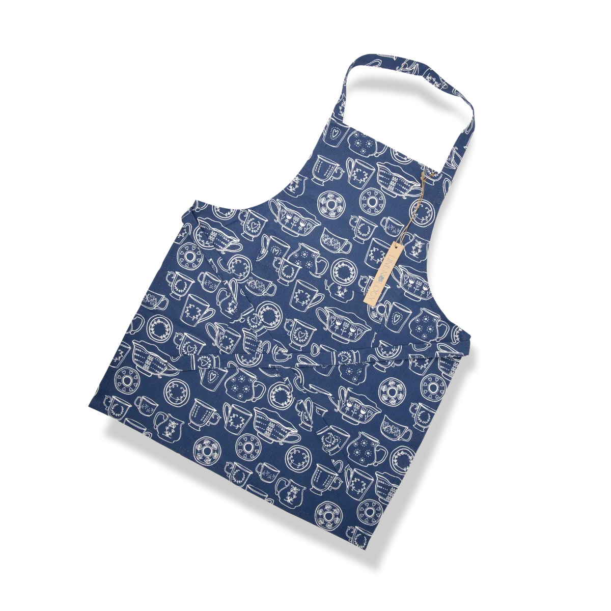 Apron-Cup & Saucer-Navy