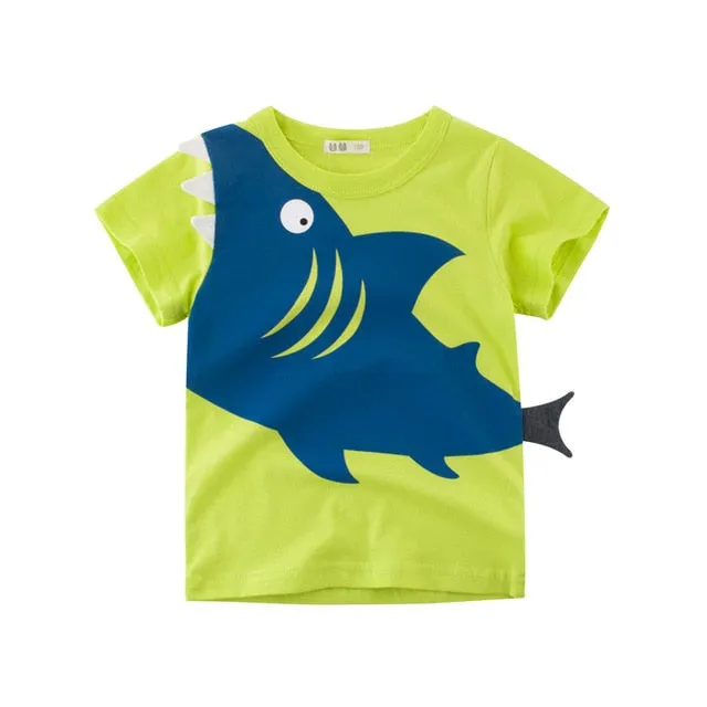 Baby T-Shirt: Fishing Shark Print