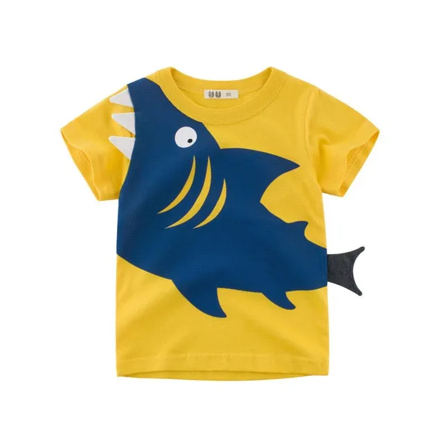 Baby T-Shirt: Fishing Shark Print