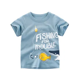 Baby T-Shirt: Fishing Shark Print