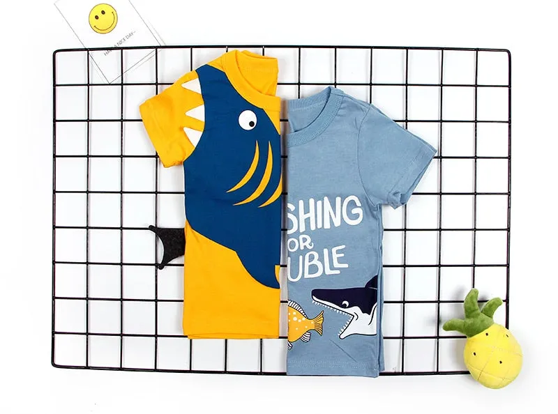 Baby T-Shirt: Fishing Shark Print