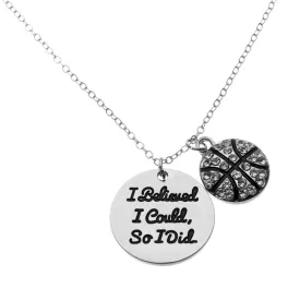 Basketball Necklaces with Inspirational Charms