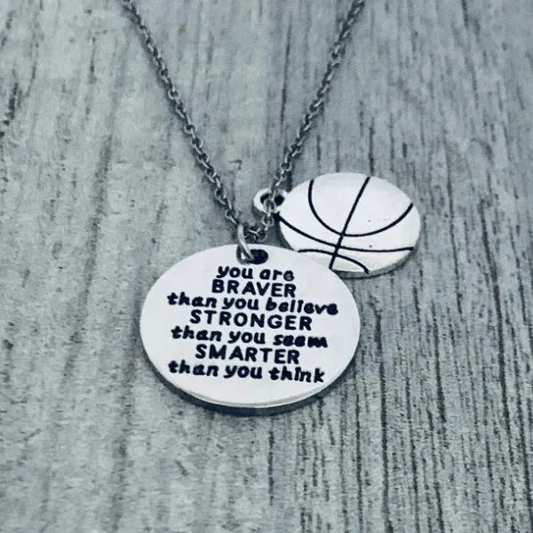 Basketball Necklaces with Inspirational Charms