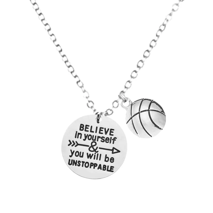 Basketball Necklaces with Inspirational Charms