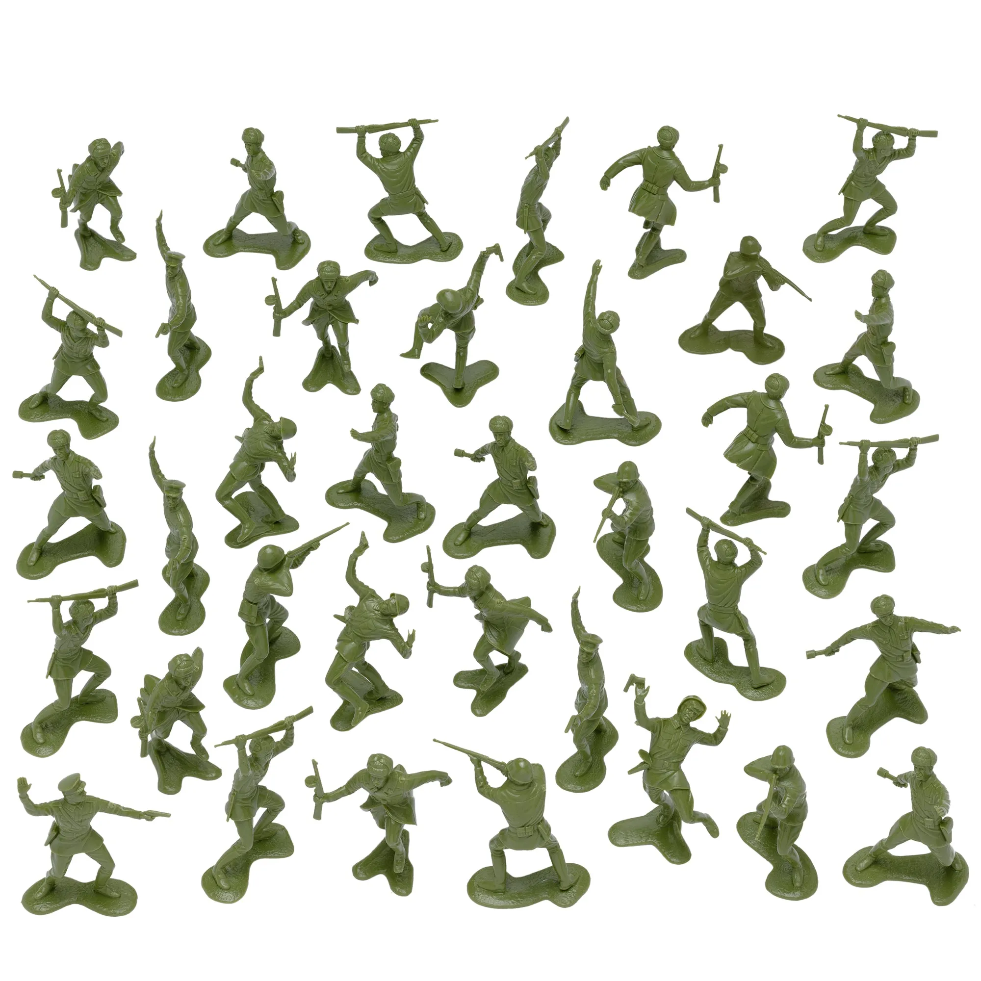 BMC Classic Marx Russian Plastic Army Men - OD Green 36pc WW2 Soldier Figures