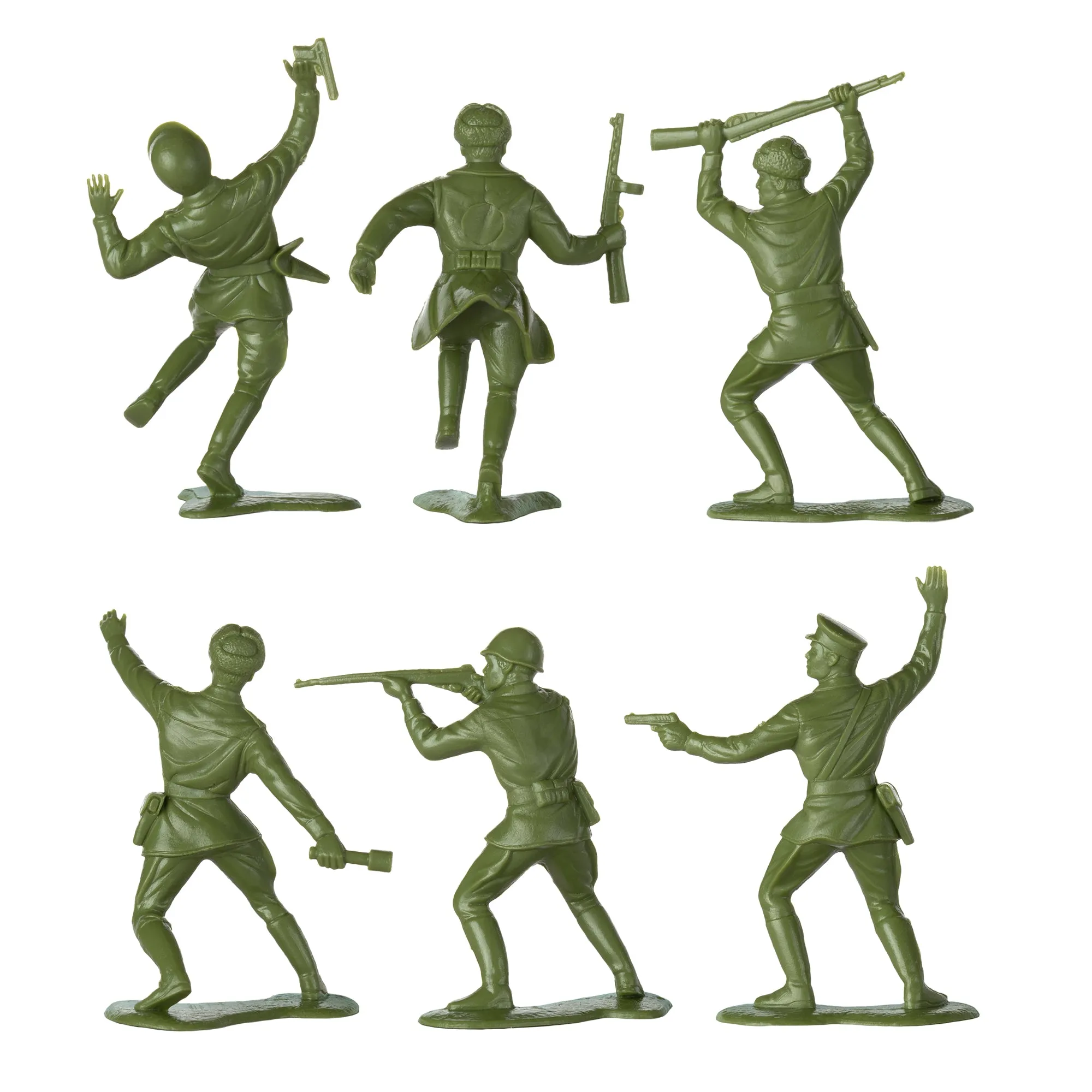 BMC Classic Marx Russian Plastic Army Men - OD Green 36pc WW2 Soldier Figures