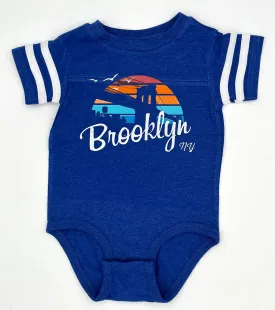 Brooklyn Sunrise Onesie Blue Stripe Size 12 M