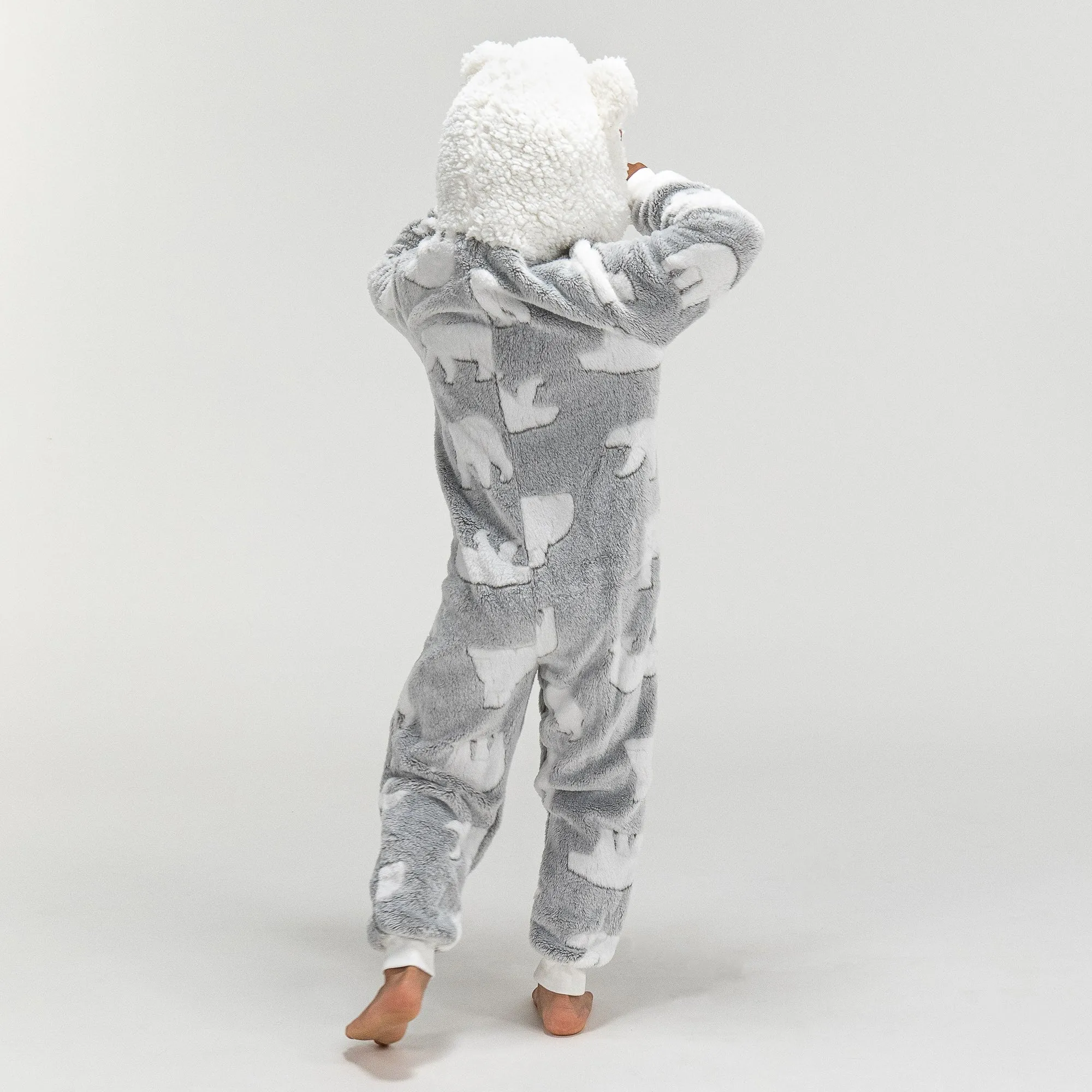 Children's Polar Bear Printed Fleece Onesie