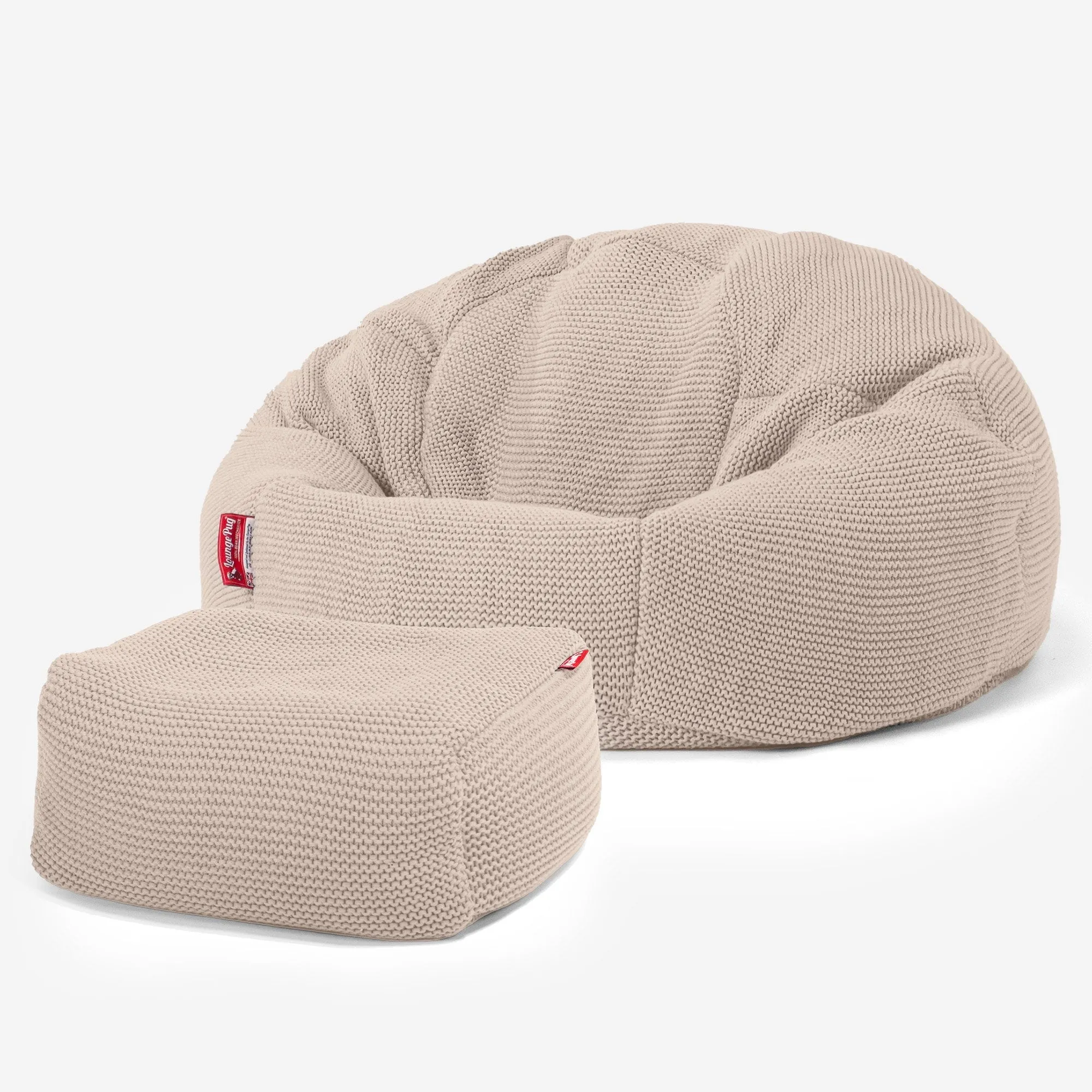 Classic Bean Bag Chair - Ellos Knitted Cream