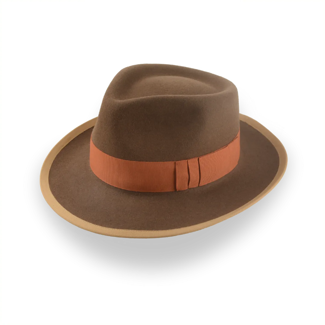 Classic Brown Fedora Hat for Men in Plush Fur Felt | The Pandamator