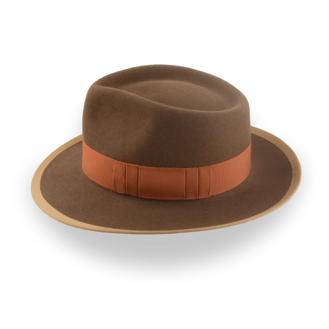 Classic Brown Fedora Hat for Men in Plush Fur Felt | The Pandamator