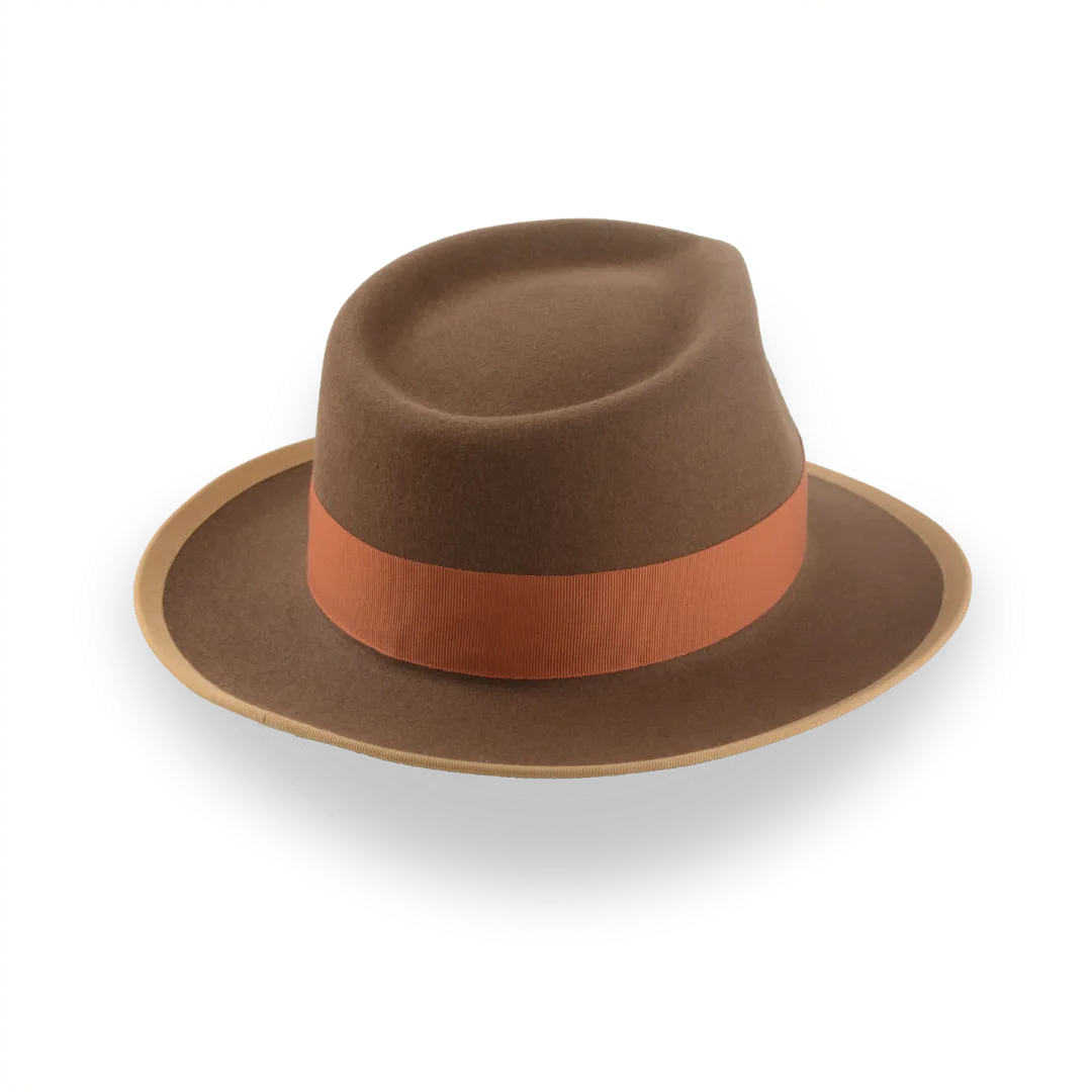 Classic Brown Fedora Hat for Men in Plush Fur Felt | The Pandamator