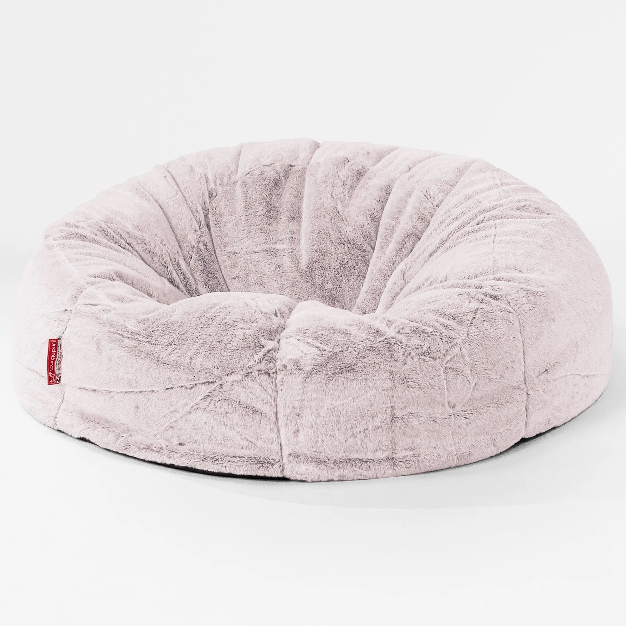 Classic Sofa Bean Bag - Fluffy Faux Fur Rabbit Dusty Pink