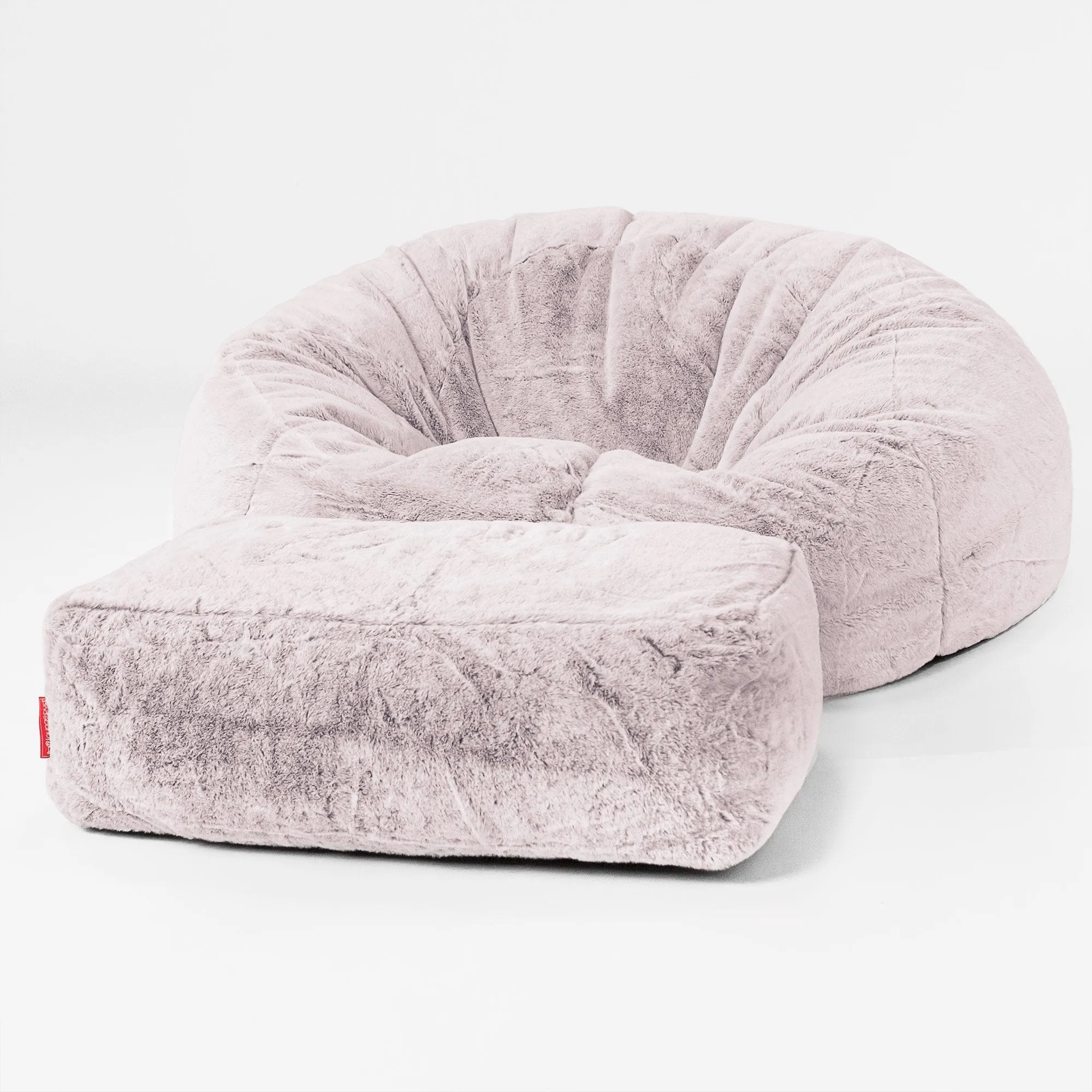 Classic Sofa Bean Bag - Fluffy Faux Fur Rabbit Dusty Pink