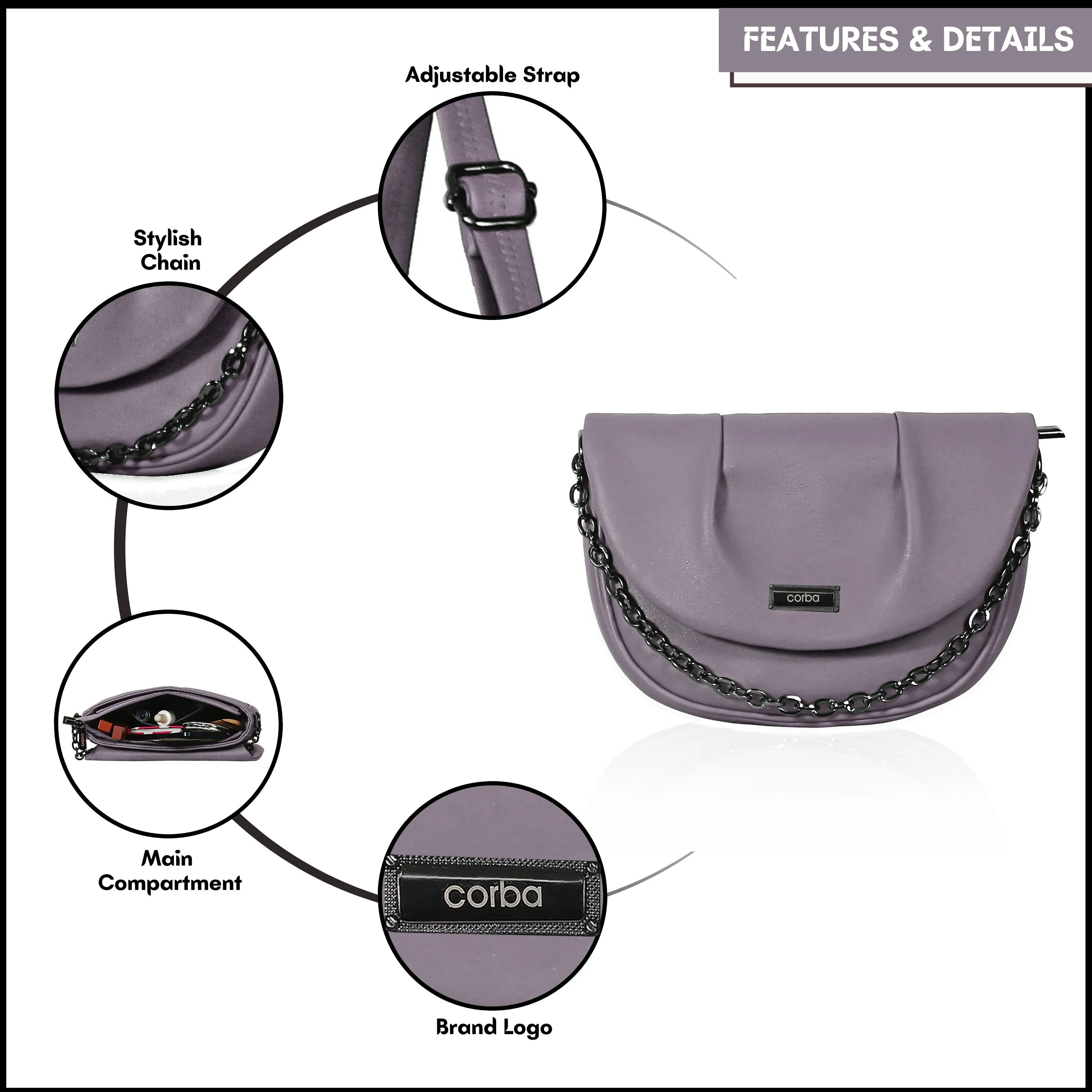 Corba Women Sling Bag Stone Grey