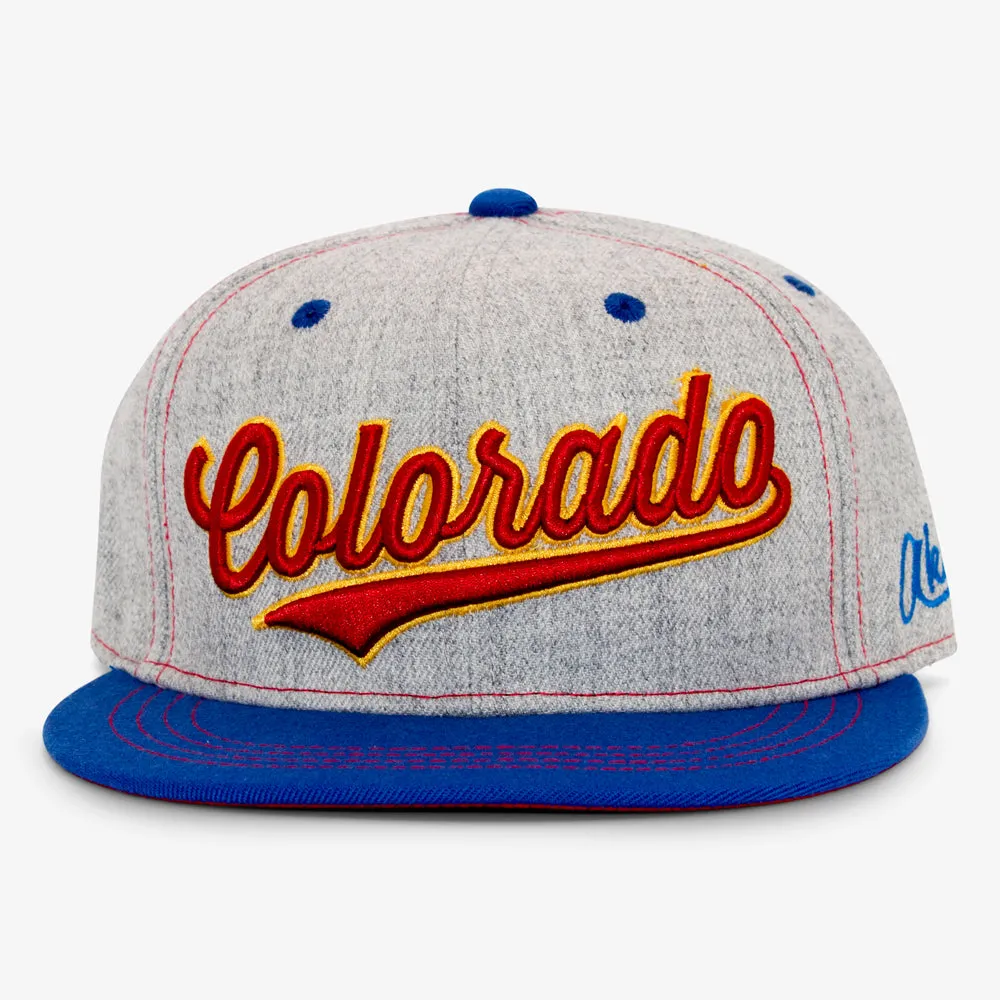 Cursive Colorado Snapback Hat