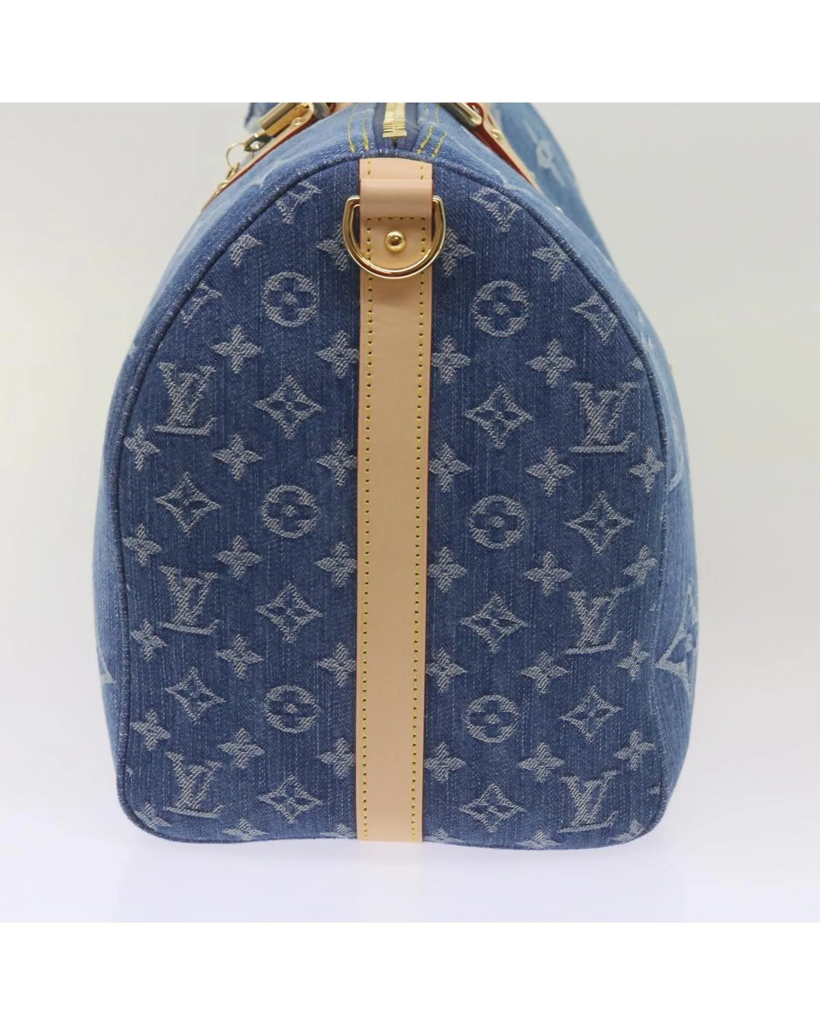 Denim Monogram Keepall Bag with Shoulder Strap by Louis Vuitton