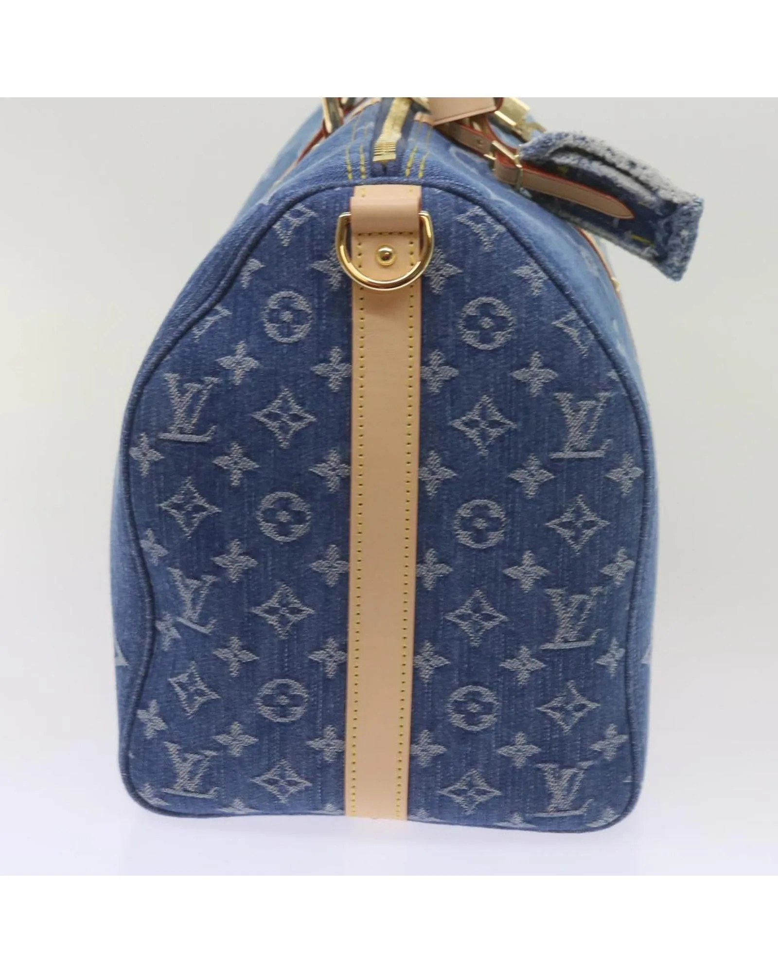 Denim Monogram Keepall Bag with Shoulder Strap by Louis Vuitton