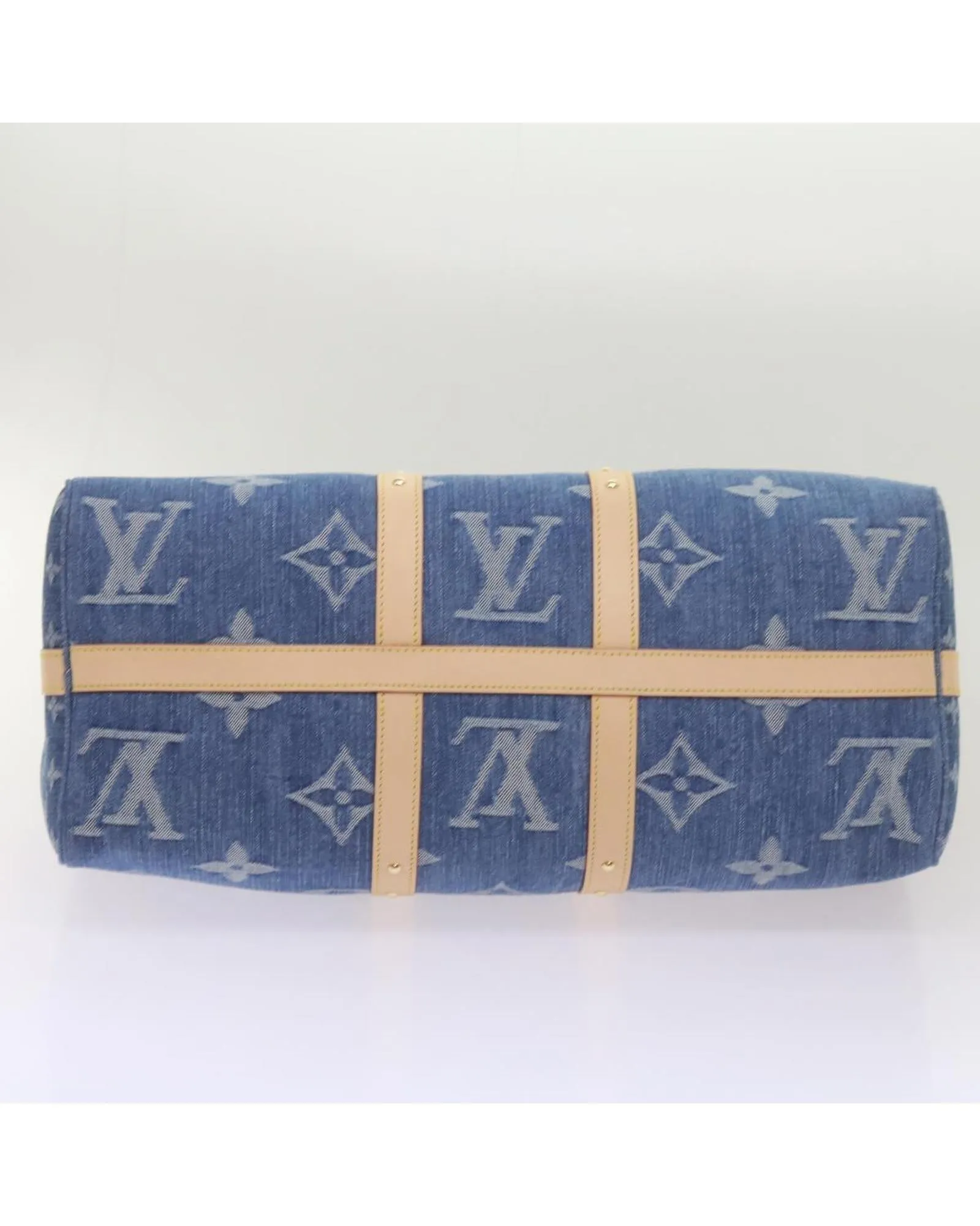 Denim Monogram Keepall Bag with Shoulder Strap by Louis Vuitton