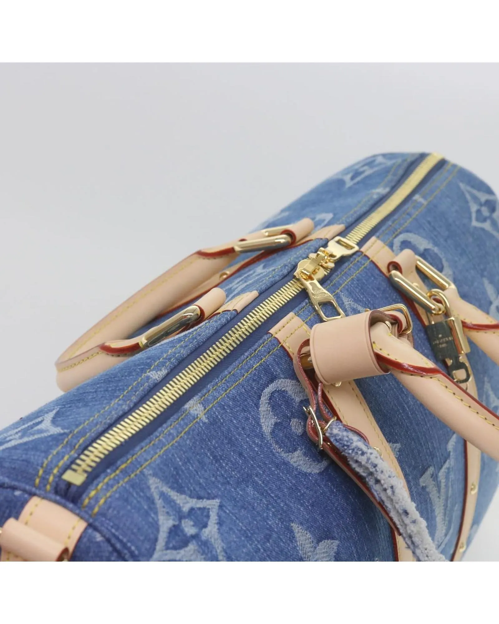 Denim Monogram Keepall Bag with Shoulder Strap by Louis Vuitton