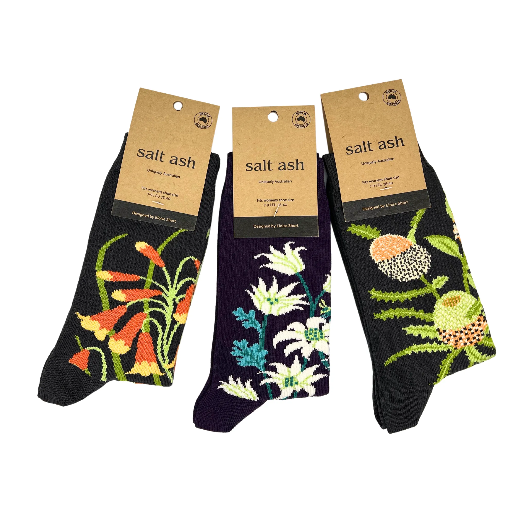 Flannel Flower Women's Crew Socks - Australian Botanical Range