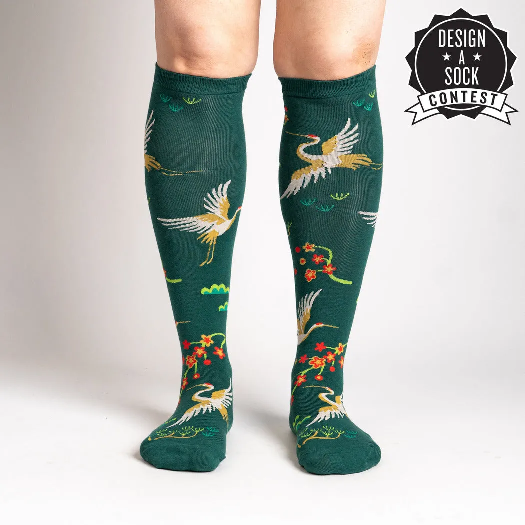 Flying Cranes Women's Knee High Socks