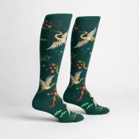 Flying Cranes Women's Knee High Socks