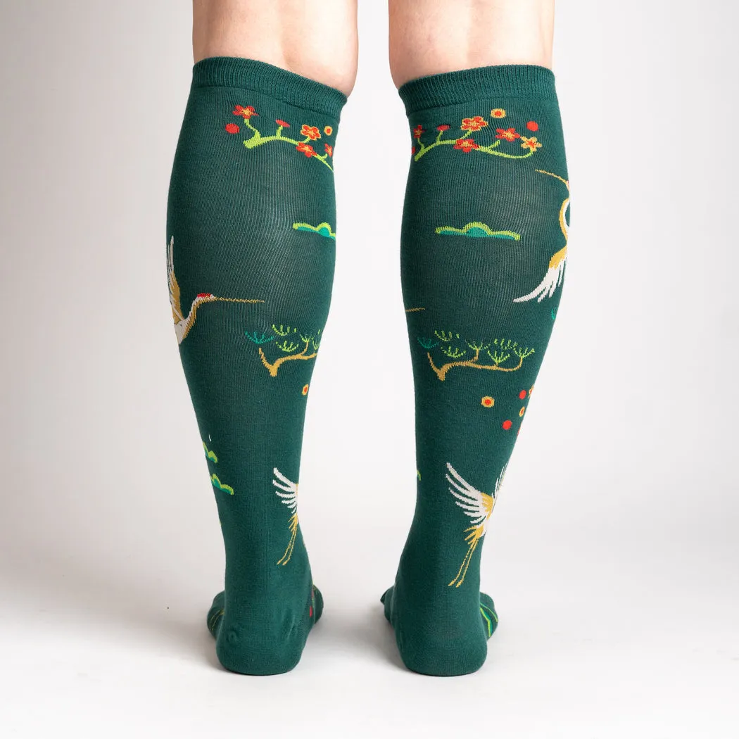 Flying Cranes Women's Knee High Socks