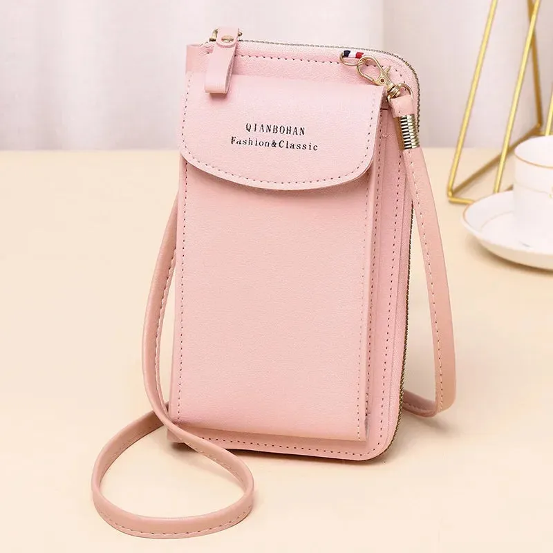 Girl Women Wallet Shoulder Mini Leather Bags Straps Mobile Phone Big Card Holders Wallet Handbag Money Pockets Girls Small Bags