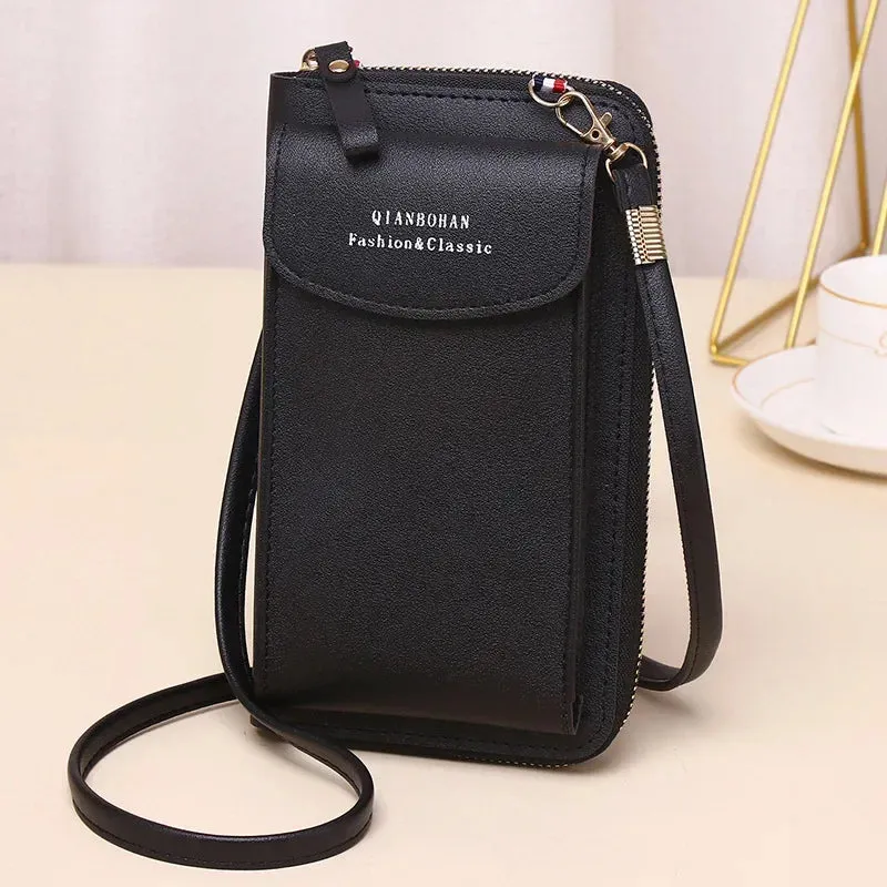 Girl Women Wallet Shoulder Mini Leather Bags Straps Mobile Phone Big Card Holders Wallet Handbag Money Pockets Girls Small Bags