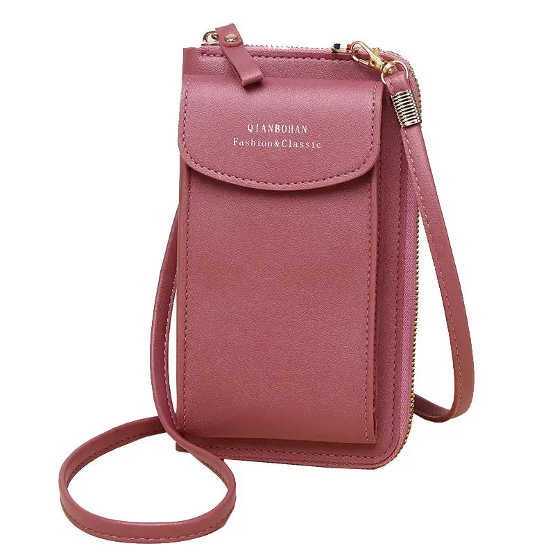 Girl Women Wallet Shoulder Mini Leather Bags Straps Mobile Phone Big Card Holders Wallet Handbag Money Pockets Girls Small Bags