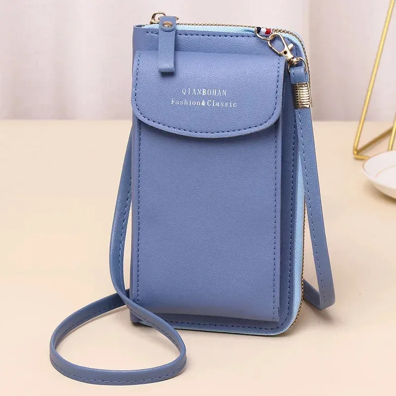 Girl Women Wallet Shoulder Mini Leather Bags Straps Mobile Phone Big Card Holders Wallet Handbag Money Pockets Girls Small Bags