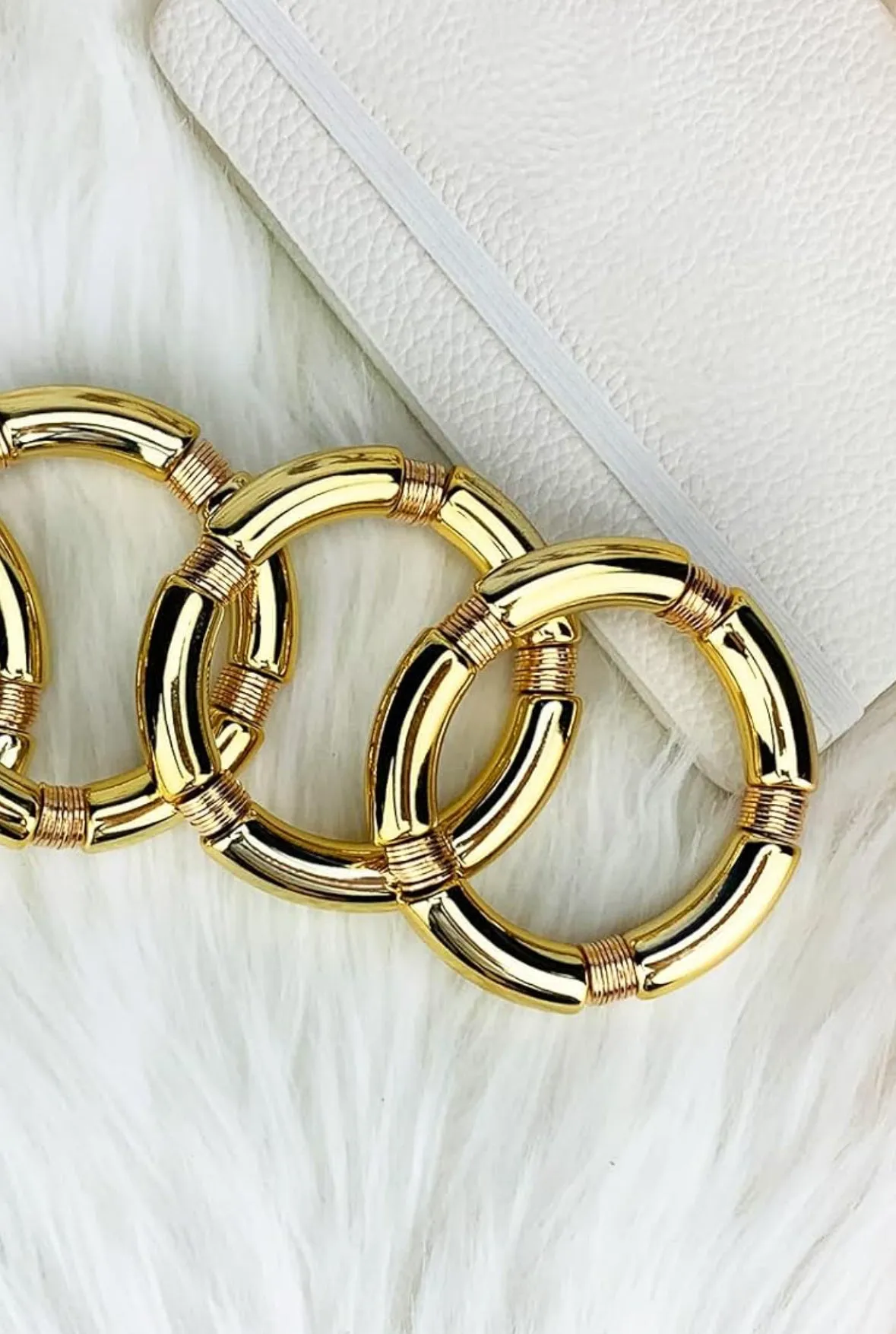 Gold Disc Tube Bracelet