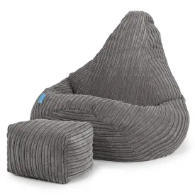 Highback Kids Bean Bag Chair 1-5 yr - Cord Graphite Grey