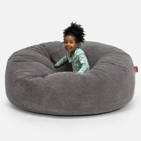 Huge Family Sized Kids Bean Bag 3-14 yr - Pom Pom Charcoal Grey