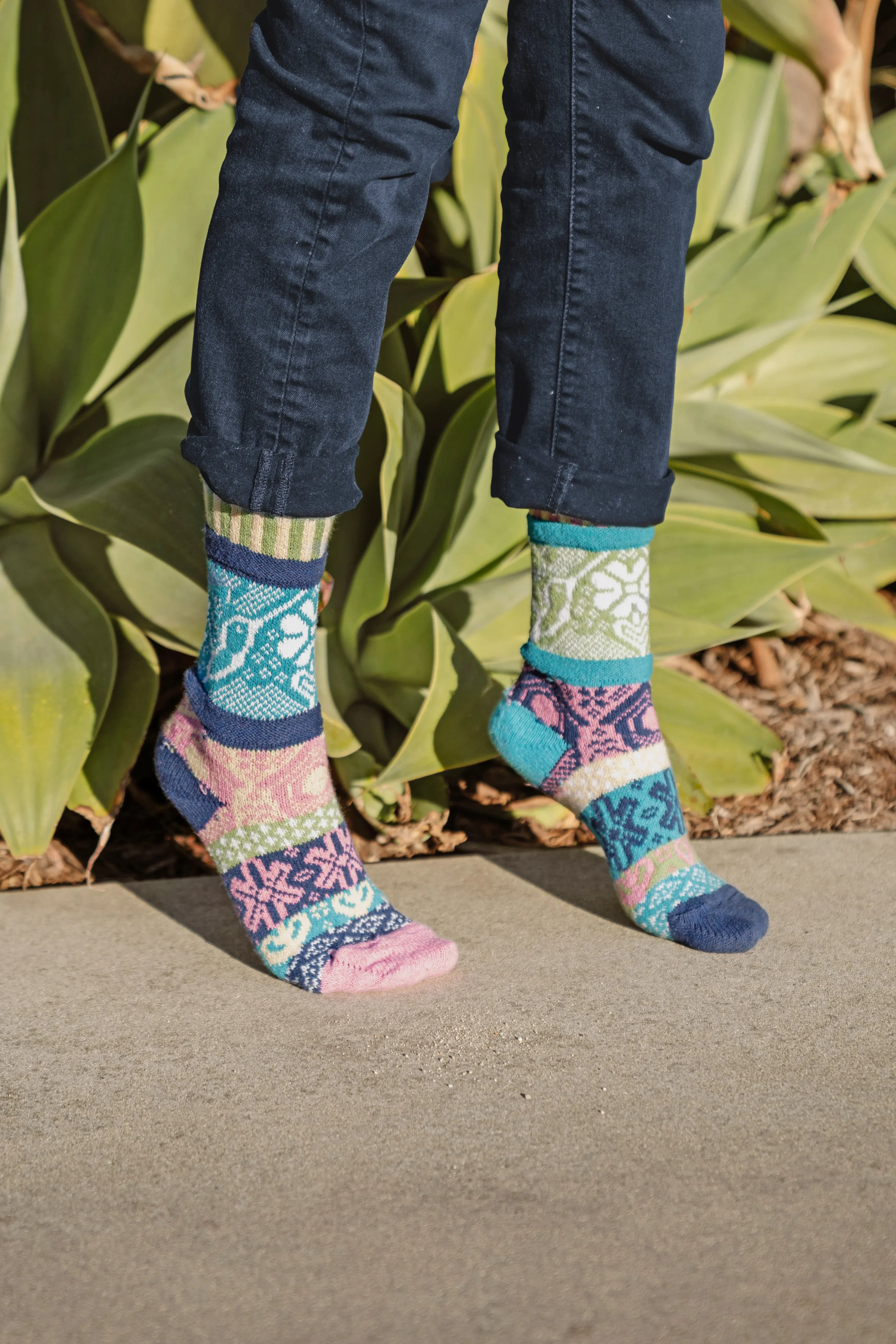 Hummingbird Recycled Cotton Crew Socks