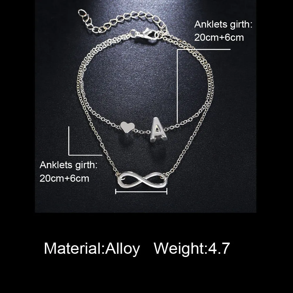 Initial Infinity Anklet Bracelet Christmas Gifts For Her 2023