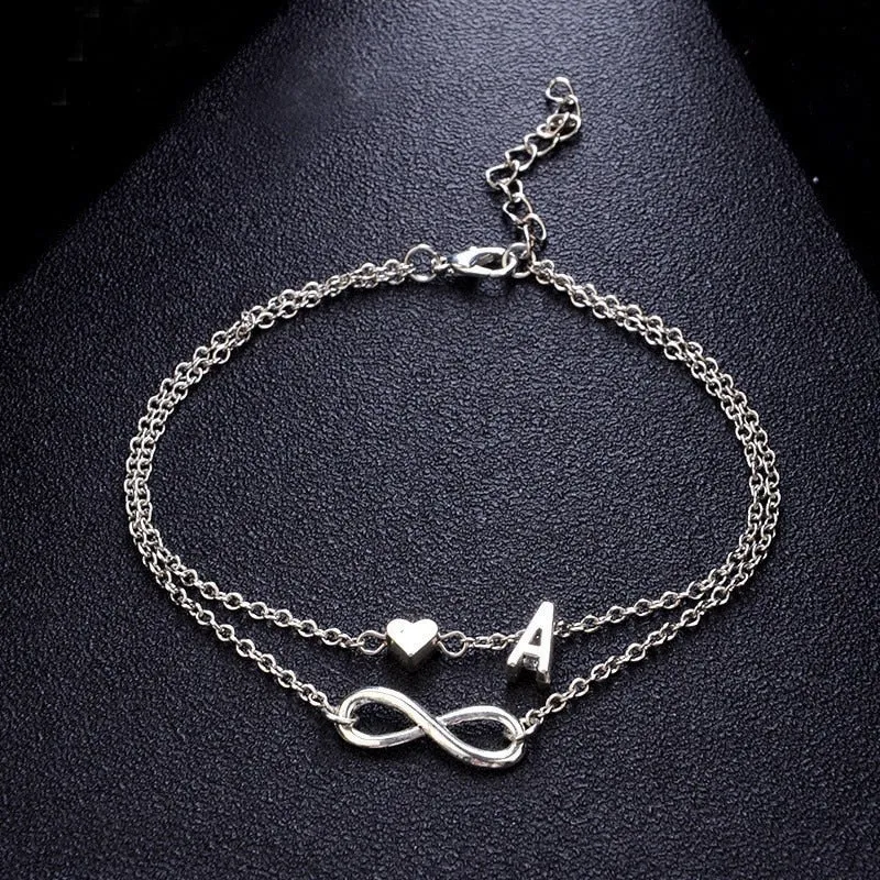 Initial Infinity Anklet Bracelet Christmas Gifts For Her 2023