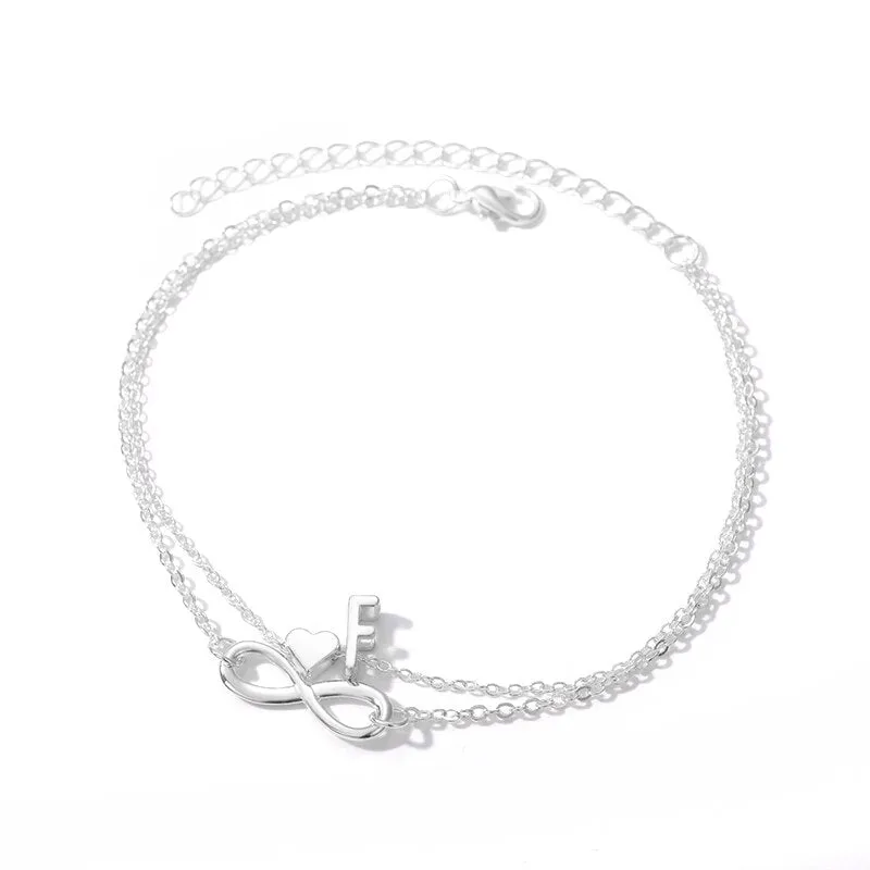 Initial Infinity Anklet Bracelet Christmas Gifts For Her 2023