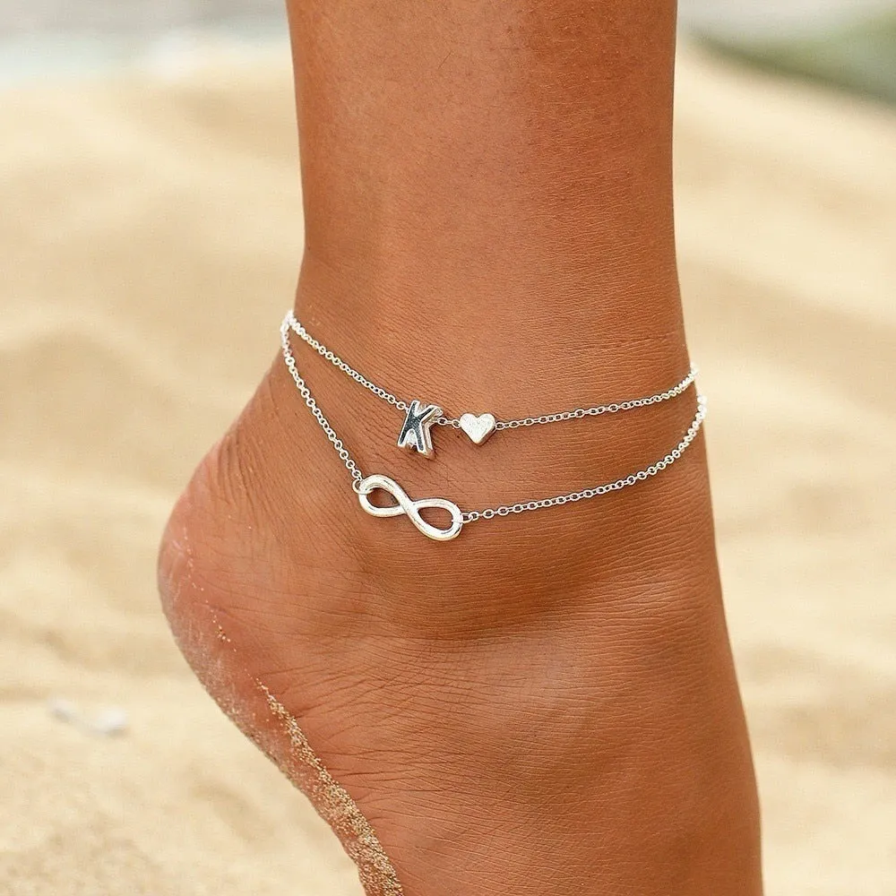 Initial Infinity Anklet Bracelet Christmas Gifts For Her 2023