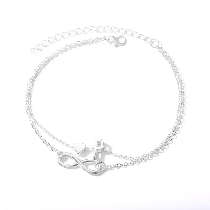 Initial Infinity Anklet Bracelet Christmas Gifts For Her 2023