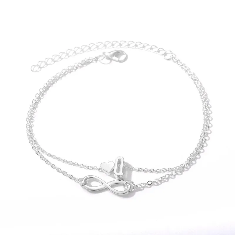 Initial Infinity Anklet Bracelet Christmas Gifts For Her 2023