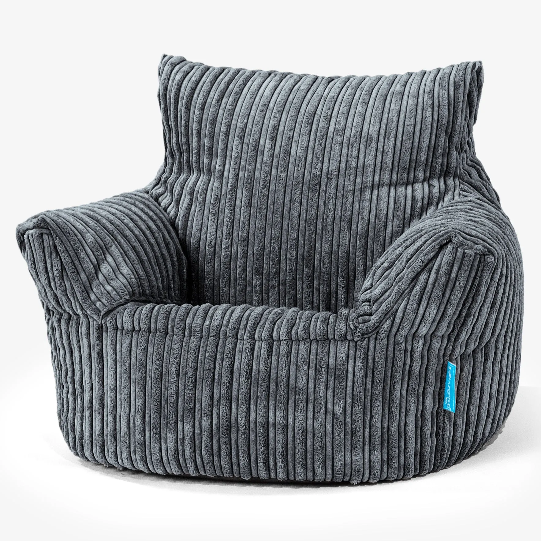 Kids Armchair Bean Bag for Toddlers 1-3 yr - Cord Slate Grey