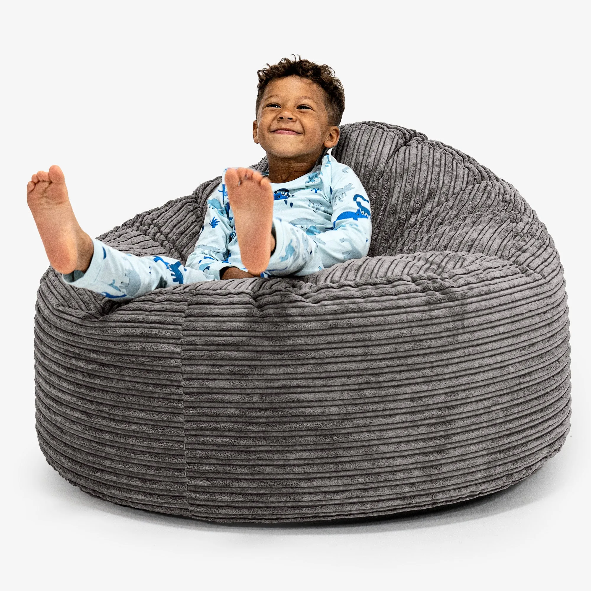 Kids Giant Snuggle Bean Bag 3-8 yr - Cord Graphite Grey